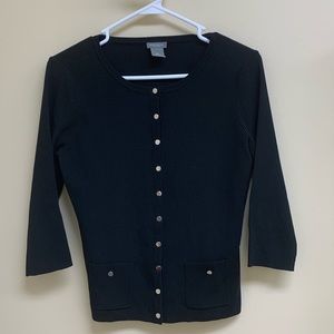 Ann Taylor ribbed black cardigan